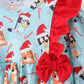 Blue christmas character print bloomer set