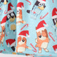 Blue christmas character print bloomer set