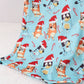 Blue christmas character print mom pajamas pants