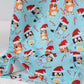 Blue christmas character print dad pajamas pants