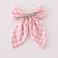 Pink gingham sailor bow