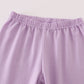 Purple ballet shoes embroidery stripe pants set
