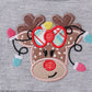 Grey reindeer applique ruffle romper