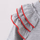 Grey reindeer applique ruffle romper