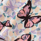 Purple butterfly print velvet dress