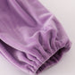 Purple butterfly print velvet dress