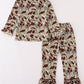 Camouflage antler embroidery girl pajamas set