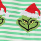 Green christmas grinch embroidery boy set