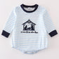 Navy nativity embroidery gingham boy bubble