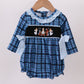 Navy nativity embroidery plaid ruffle bubble