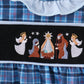 Navy nativity embroidery plaid ruffle bubble