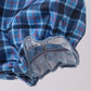 Navy nativity embroidery plaid ruffle bubble
