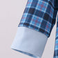 Navy nativity embroidery plaid bubble