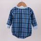 Navy nativity embroidery plaid bubble