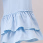 Navy nativity embroidery plaid ruffle pants set