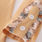 Khaki deer embroidery floral pants set
