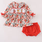 Fox embroidery floral print bloomer set