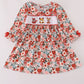 Fox embroidery floral print dress