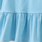 Blue deer tree santa embroidery ruffle pants set