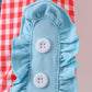 Blue deer tree santa embroidery ruffle pants set