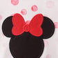 Red polka dot character applique romper