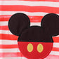 Red stripe character applique romper