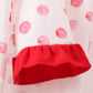 Red polka dot character applique pants set