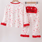 Red polka dot character applique pants set