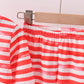 Red stripe character applique pants set