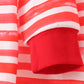 Red stripe character applique pants set