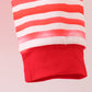 Red stripe character applique pants set