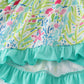 Green meadow splash ruffle pants set