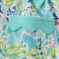 Green meadow splash ruffle dress