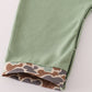 Green camouflage cow tractor applique romper