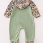 Green camouflage cow tractor applique romper