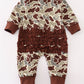 Camouflage duck embroidery girl romper