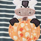 Green stripe cow pumpkin applique dress