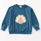 Navy thanksgiving turkey applique boy top