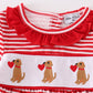 Red valentine puppy embroidery girl romper