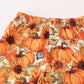 Beige velvet pumpkin girl ruffle pants set