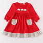 Maroon cotton french knot girl dress