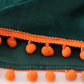 Forest velvet pumpkin embroidery girl dress