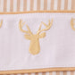 Khaki deer embroidery stripe bubble
