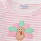 Pink stripe turkey applique dress