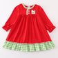 Red christmas grinch french knot girl gown