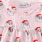 Pink christmas santa claus girl pajama gown