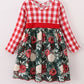 Red floral gingham mom&me dress