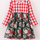 Red floral gingham mom&me dress