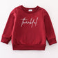 Maroon thankful fleece mom&me sweatshirt