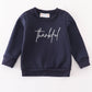 Navy thankful fleece mom&me sweatshirt